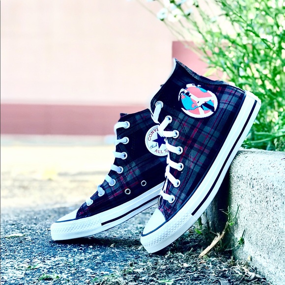 Sale 5 Star NWT HTF Converse CT Peace Plaid Hi - Picture 6 of 13